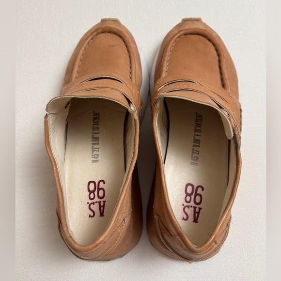 A.S. 98 Elian Platform Leather Loafer In Light Brown Cream Size 42 - US Size 11 - Picture 9 of 15